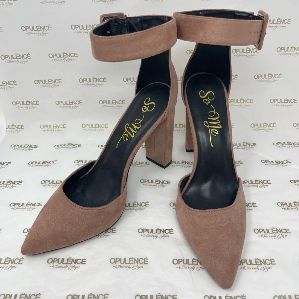 TWO PAIRS of “So Me” Nude Chunky Heels - Picture 3 of 5